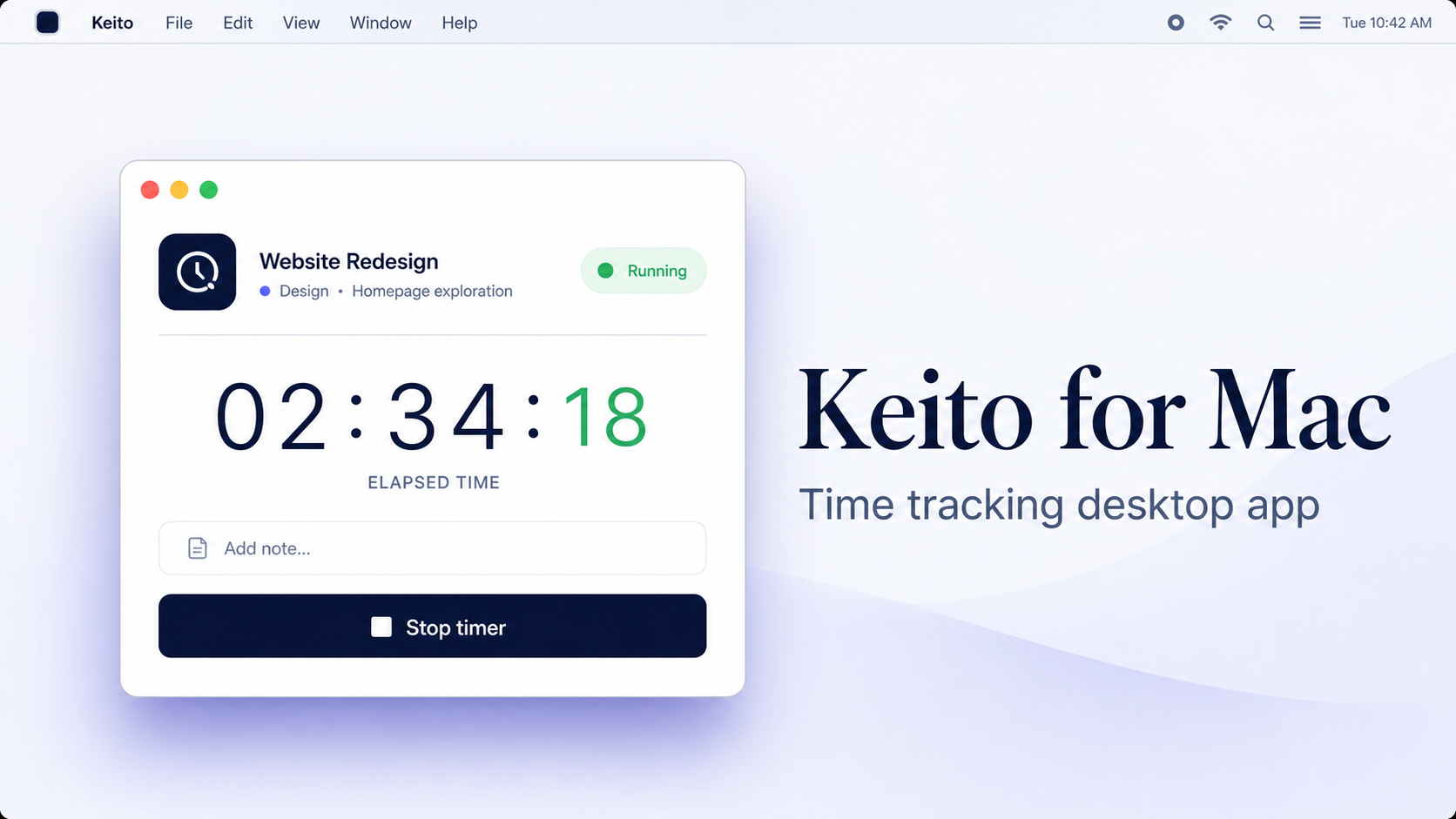 Meet Keito for Mac: A Time Tracking Desktop App for Client Work