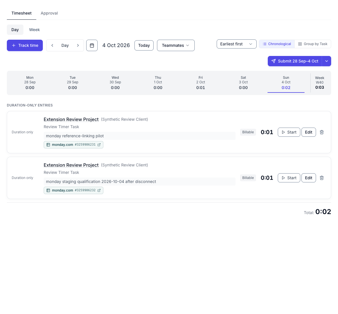 Keito settings showing saved monday.com reference links, including a historical link retained after disconnect